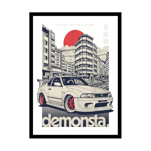 Image of BLINKART Ford Mustang Hoonicorn CarFramed Posters Gift Items Boys Room Wall Decoration Bedroom Office Studio Synthetic Wood Frame & Acrylic Glass Ready to Hang - 18x12 Inch, (A4 Size) - CAR-100