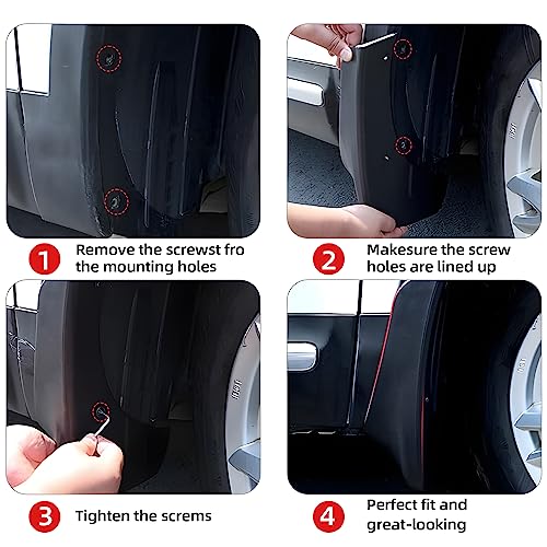 Image of Mud Flaps Compatible with Toyota Tacoma 2023-2016 (with Fender Flares) Mud Guards Splash Guards Tire Protector Mudguard [Doesn't Fit SR]