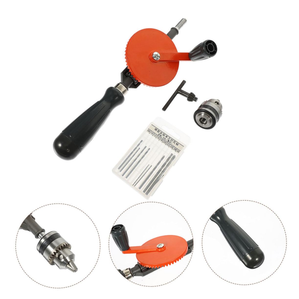 Tragbarer Handbohrer 3/8 Zoll für Präzises Holzbohren, Schwarz