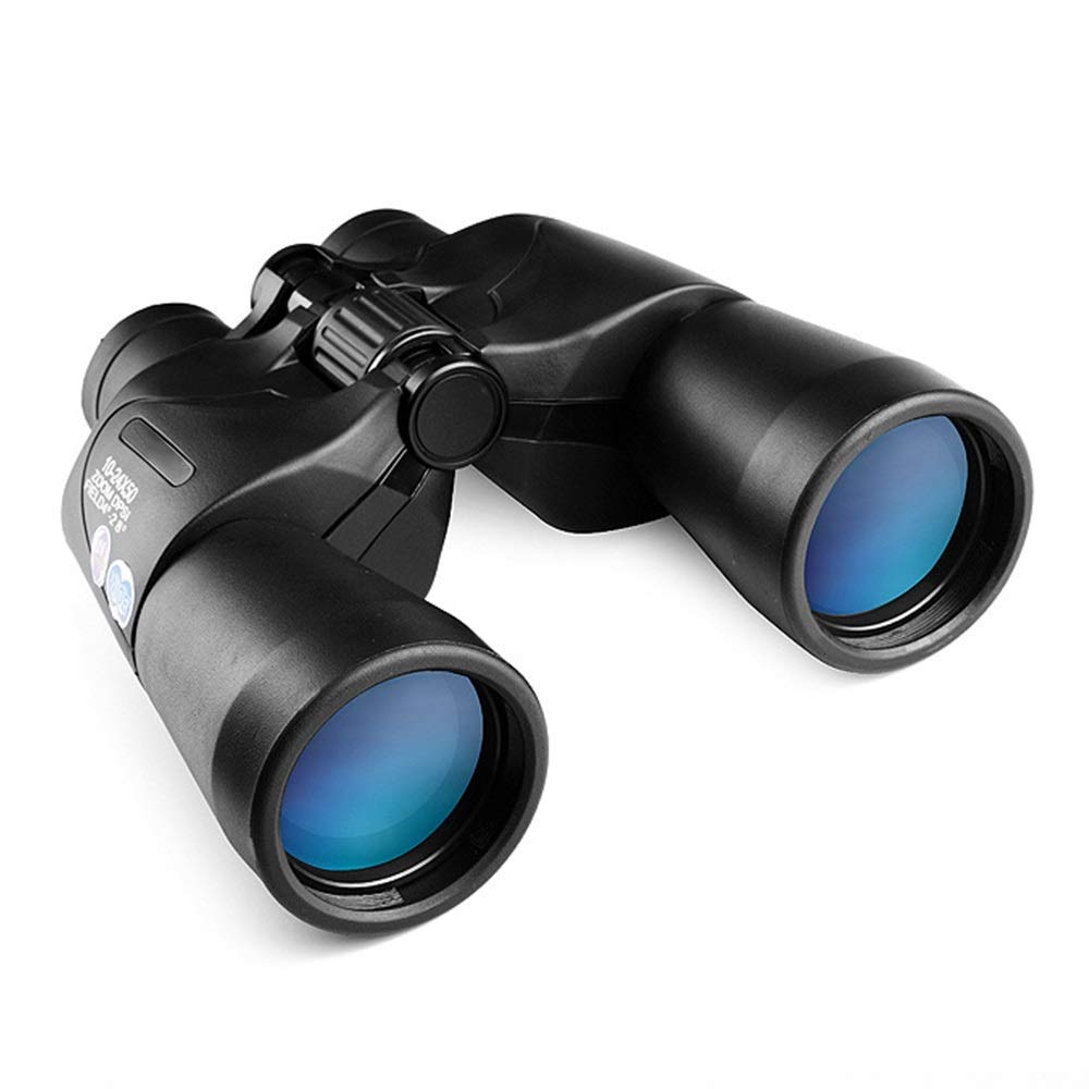 Binoculars HD High Power Telescope 10-24X50 Zoom Binoculars Outdoor Travel Concert Low Light Central Focus Parallax Compensation