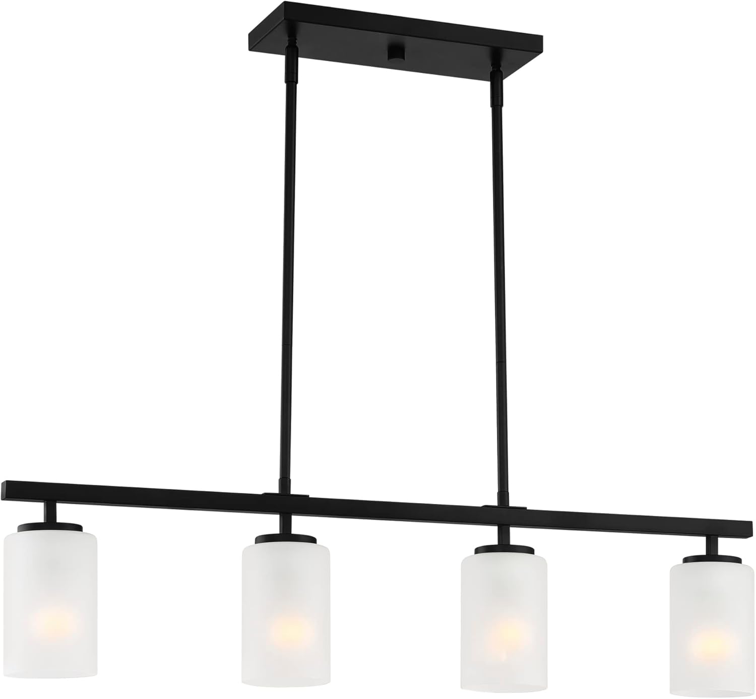DESIGNERS FOUNTAIN Carmine 4-Light Kitchen Island Pendant Lights, 36 Inch Hanging Ceiling Fixture for Dining Room, Matte Black, D239M-IS-MB