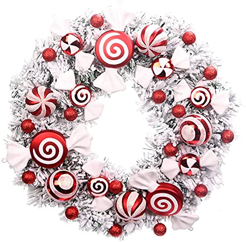 Couronne de Noël bonbons 40cm pour illuminer votre déco de fête extérieure
