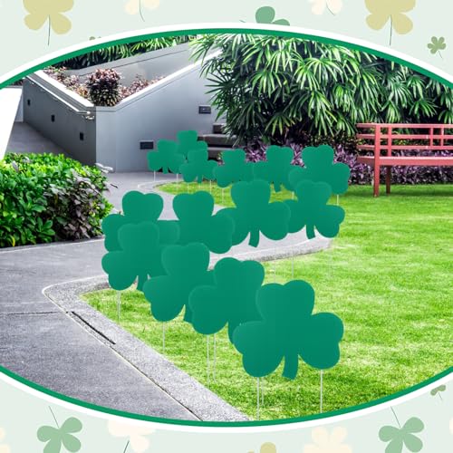 Panneaux trèfle Saint-Patrick Yuntau avec 60 piquets de fixation extérieurs