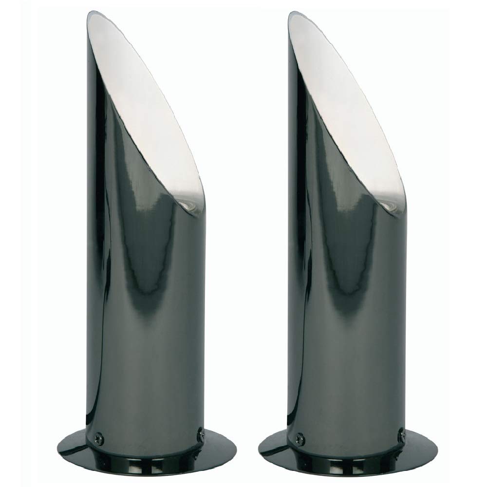 2 Pack - Mirror Black Vintage Retro Up Light Spot Floor & Table Light | Wall Uplighter | 1 x GU10 Lamp Bulb Required (Not Included) | Lounge - Office - Bedroom | UK 3 Pin Plug | Inline Switch Operated
