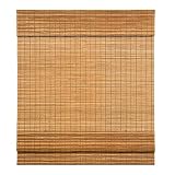 LazBlinds Cordless Bamboo Roman Shades, Light Filtering Window Treatment, Roll Up Bamboo Blinds for