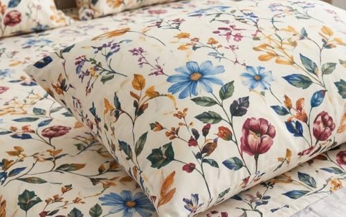 Image of Castiqa Elastic Fitted Supersoft Premium Polycotton 200TC Queen Size Bedsheets with 2 Pillow Covers (Fits Upto Mattress of 8Inches) (Queen (60x78), Multicolor Paint)