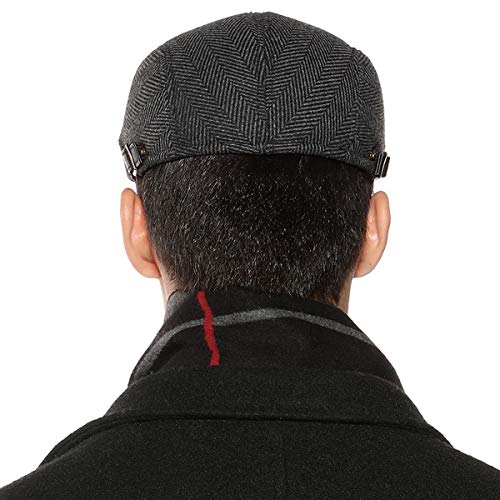 Mongous Men's Warm Wool Tweed Blend Duckbill Berets Adjustable Golf Hat Gray #TOP5