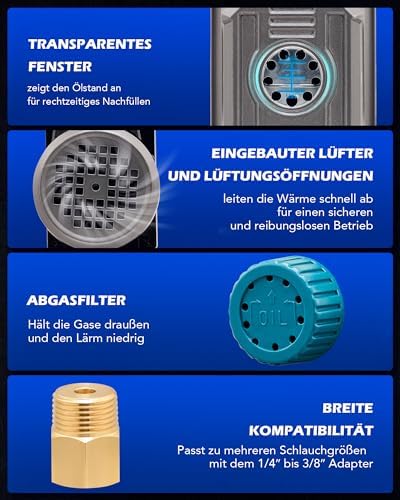 Bild 4 - Orion Motor Tech Vakuumkammer mit Pumpe Vakuumkammer Entgasung Harz 3.5CFM mit 7,6L Edelstahl Vacuum Chamber Vakuumpumpe 100L/min mit Deckel aus gehärtetem Glas 1/4HP 5Pa HVAC-Vakuumgeräte