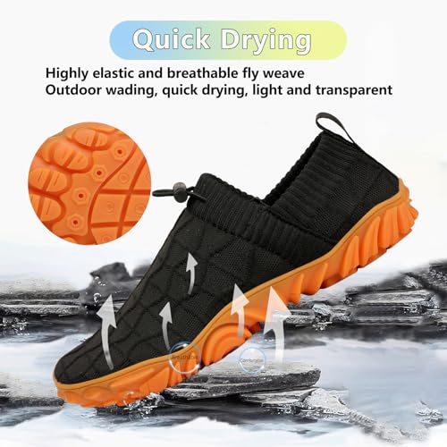 Image of Beach Water Shoes for Women Men Quick Dry Non-Slip Wide Toe Hike Barefoot Footwear for Beach Pool Aqua Swim Surf Walk