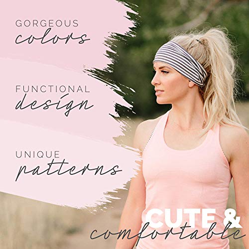 Image of Maven Thread Wide Workout Headbands for Women - Non-Slip Sweatbands for Gym, Running & Yoga