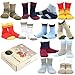 Naartjie Kids Boys Cotton Sports Crew Socks Stripes Color Block & Ribed 12 Pairs Pack (3-5Y)