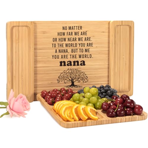 Nana Gifts, Gifts for Grandma Birthday Unique, Nana for Grandma, Gigi, Mimi, Great Grandma Gifts from Granddaughter Grandson Grandchildren Best Grandma Ever Cheese Board Set