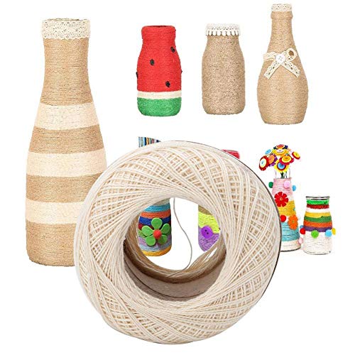 Hilitand Cotton Yarn Crochet Lace Line, Hand Knitting Yarns, Embroidery Craft Fine Summer Silk Light Thin Line(6603milk White) - Image 3