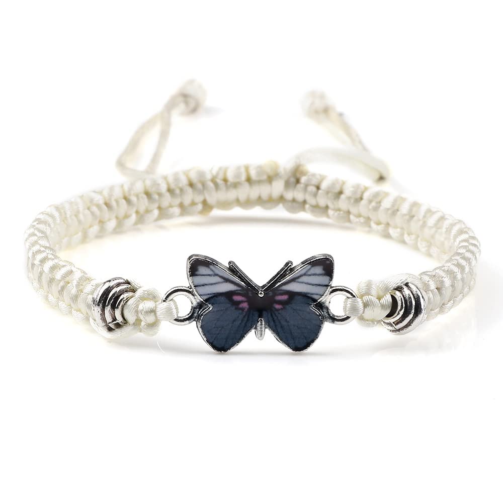 COLORFUL BLING Multicolor Braided Woven String Butterfly Bracelets for Couple Matching Friendship BFF Family Butterfly Wristband Jewelry, adjustable, Zinc, rope (B0CLVDWZHD) Amazon Price History, Amazon Price Tracker