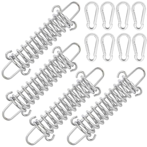 SquEqu 4 Pack Tent Spring Buckle Heavy Duty Windproof Guy...