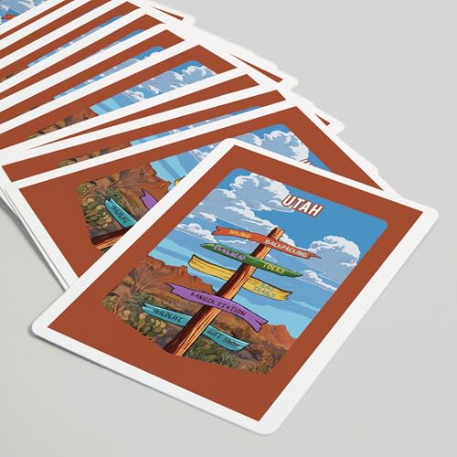 Lantern Press Utah, Signpost, Desert, 52 cartas poker miniatura 5