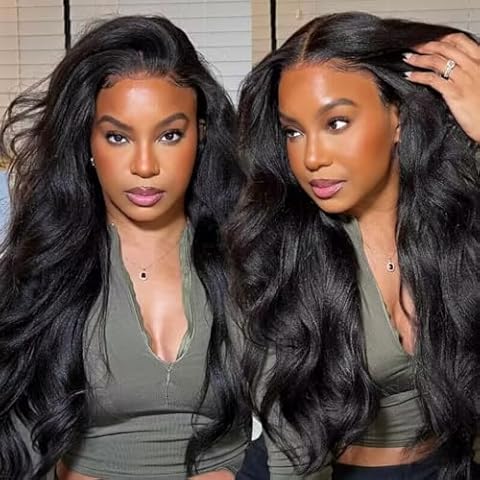 UNICE Bye Bye Knots Wig Invisible Knots Yaki Straight 7x5 Lace Front Wigs Human Hair Pre Everything Glueless Wig Human Hair Pre Plucked Pre Cut Natural Hairline 150% Density 16 inch Cover
