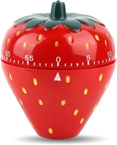Temporizador de cocina lindo temporizador de galletas de frutas temporizador mecánico para cocina con forma de fresa para cocina alarma decoración