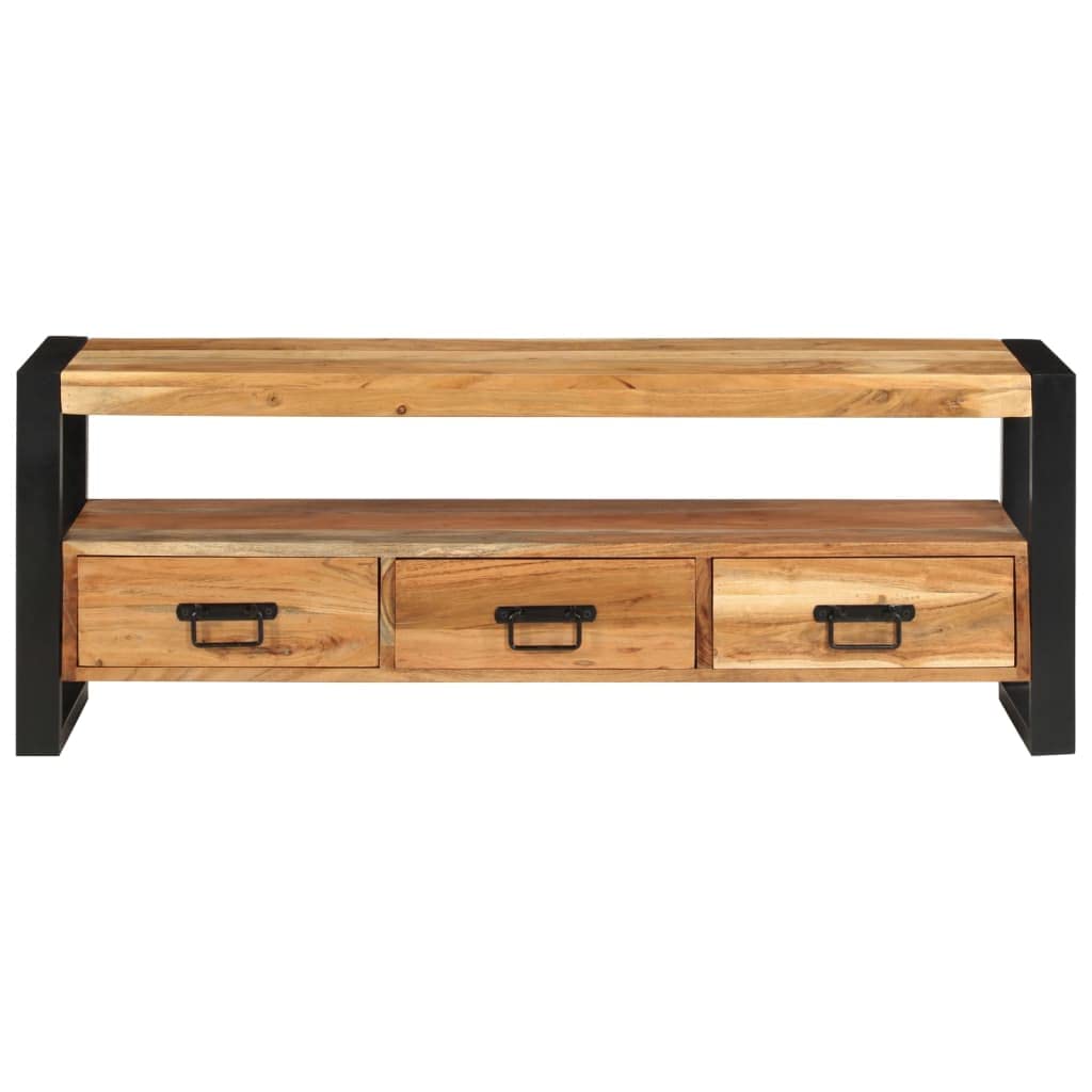 TV-Schrank 120x30x45 cm Massivholz Akazie Fernsehschrank Tv Board Lowboard
