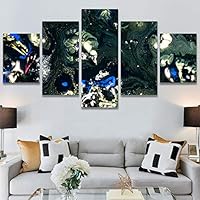 SIGNWIN 5 Panel Canvas Wall Art Abstract Closeup Digital Art Modern Artwork for Home Decorations Ready to Hang - 60