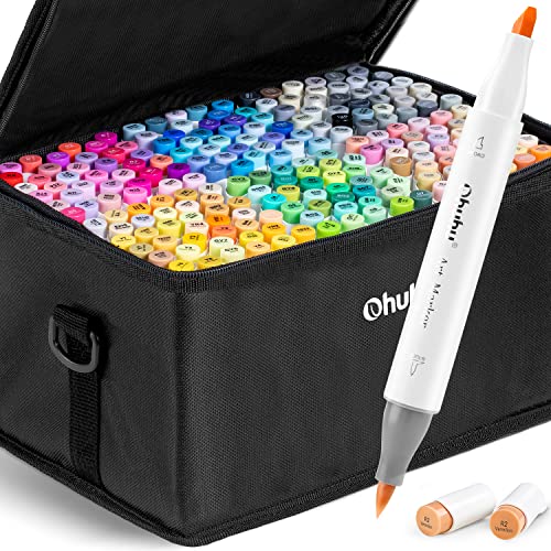 Ohuhu Brush Markers 216color Double Tipped Alcoholbased Art Marker