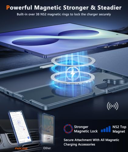 Image of FNTCASE for Samsung Galaxy Z Fold 8 Ultra Case: Galaxy Z Fold 7 Case: [Fit for Magsafe] [Screen Protector] Military Grade Drop Protection, Translucent Matte Magnetic Phone Cover - Blue