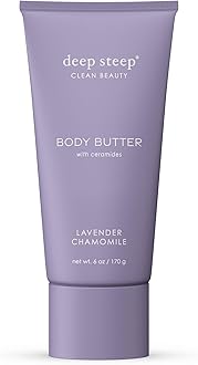 Deep Steep Body Butter, 6 oz – Rich Moisturizer with Ceramides, Coconut Oil, Argan Oil & Aloe Vera – Vegan, Clean Beauty, Smooth & Hydrated Skin (6 Ounces, Lavender Chamomile)