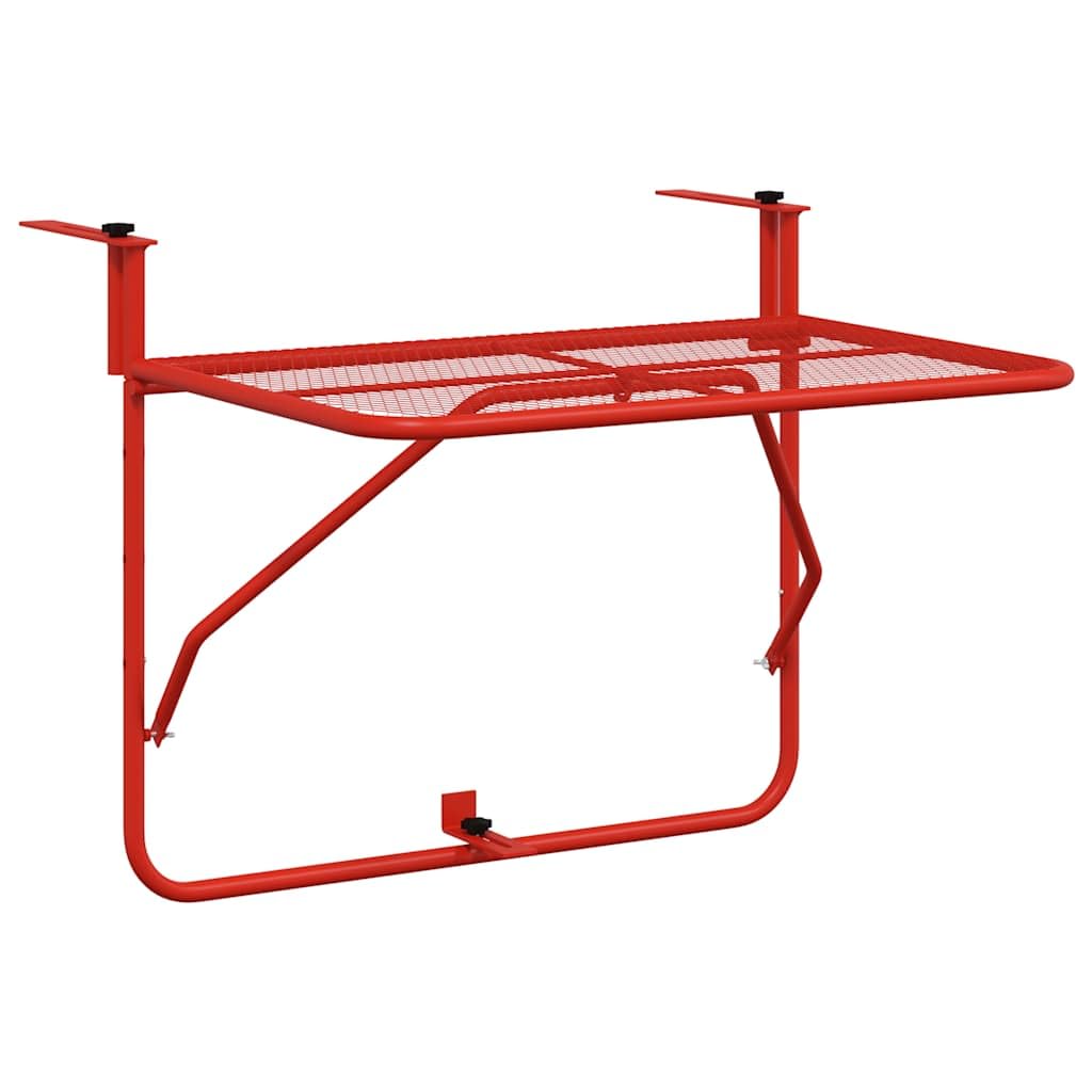 Tavolo pieghevole da balcone in acciaio, 60 x 40 cm, tavolino in metallo per terrazza, veranda o ringhiera, salvaspazio come scaffale per attrezzi da giardino o piante in vaso