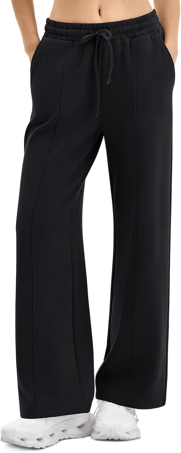 SINOPHANT Womens Wide Leg Sweatpants Light Fleece Lined Pants with Pockets Baggy Lounge 2026 Drawstring Athletic Joggers - Image 2