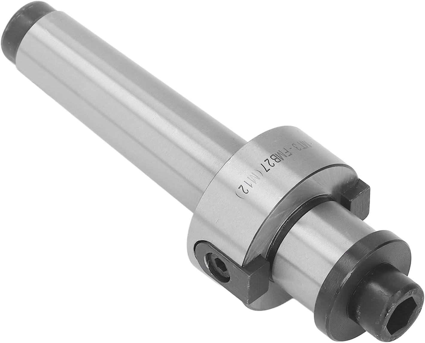 M12 Collet Chuck Holder with Morse Taper Tool Shank - Molybdenum Steel Milling Arbor Adapter for CNC Lathe - Surface Quenched Milling Tool Holder for Heavy Cutting and Machining