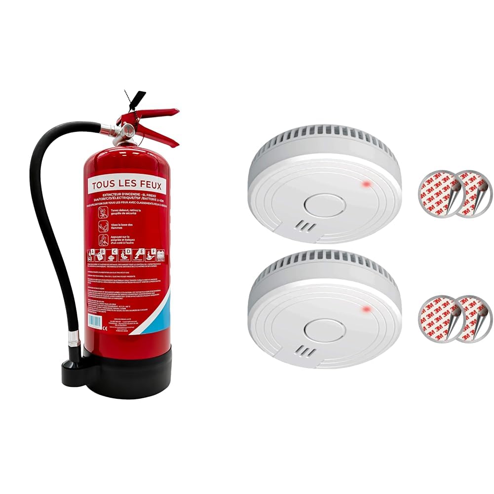 Extincteur tous feux haut de gamme Firexo 6L et kit de détection ELRO complet