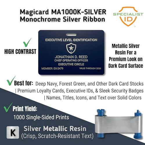 Cinta Magicard MA1000K-SILVER Plata Metálica 10 Pack miniatura 2