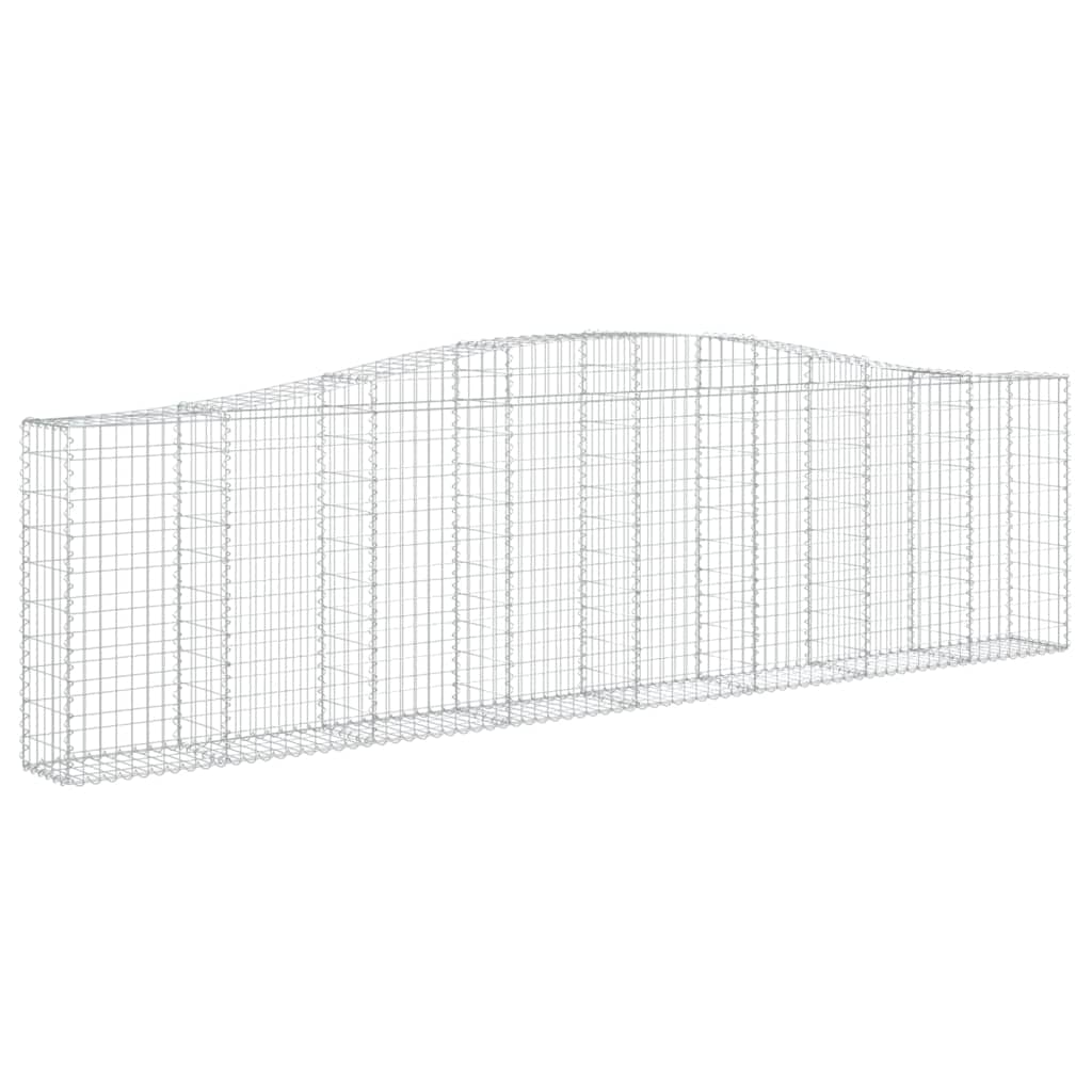 Set di 8 recinzioni per gabbioni, 400 x 30 x 100/120 cm, in ferro zincato con arco alto, per giardino, prato e terrazzo, robuste e durevoli, adatte anche come frangivista decorativa