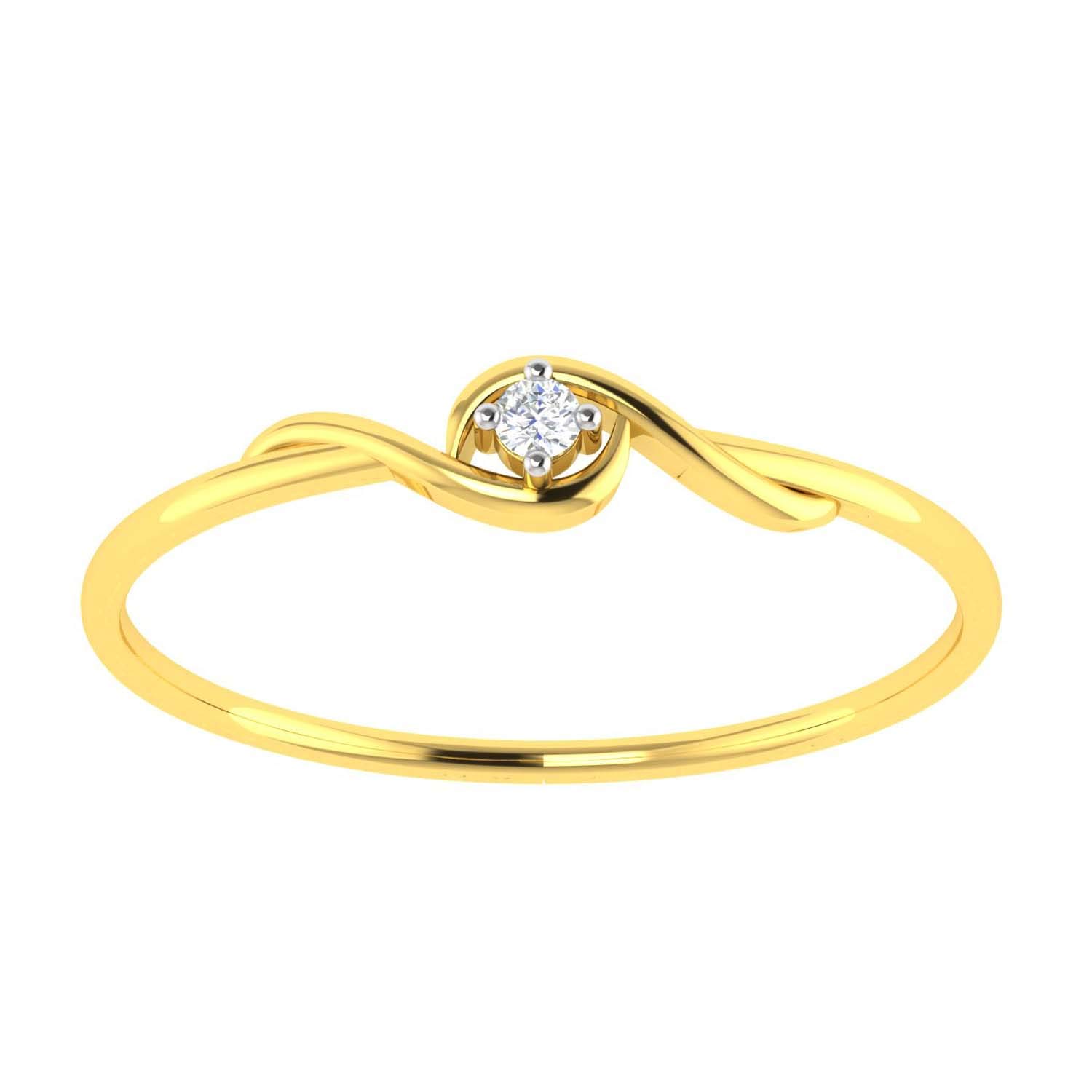 avsar 18KT Yellow Gold and American Diamond Ring for Women-picture-19