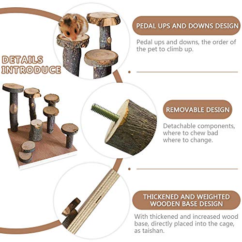 Hamster climbing wooden stand platform, pet cage playground natural wood bridge ramp toys for dwarf hamsters, syrians hamster, gerbil, mouse, rat 5 Hamster climbing wooden stand platform, pet cage playground natural wood bridge ramp toys for dwarf hamsters, syrians hamster, gerbil, mouse, rat - image 6