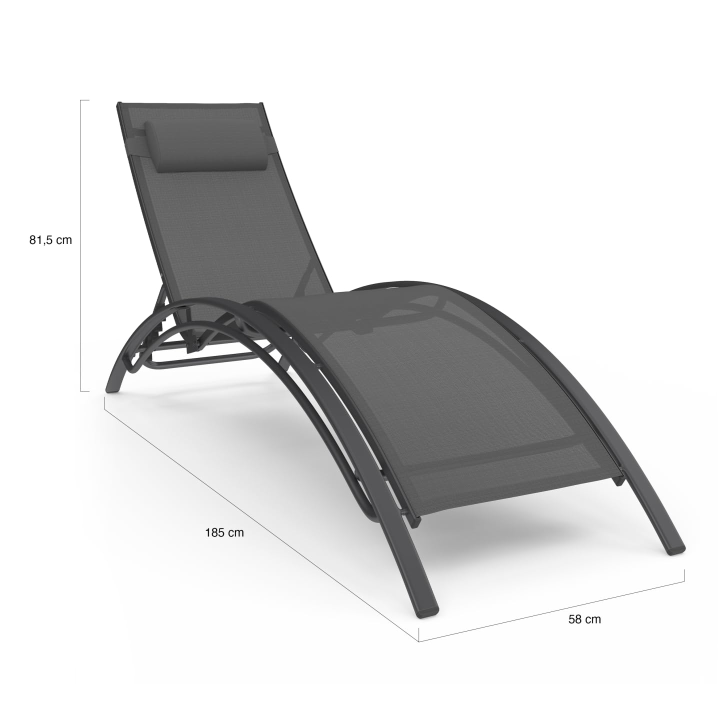 IDMarket - Lot de 2 transats de Jardin inclinables en Acier Havane Toile Grise avec Coussin