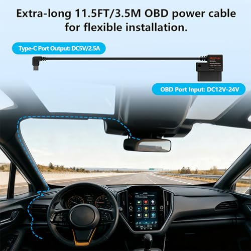 Câble step-down OBD idéal pour installation de voyage et mode parking