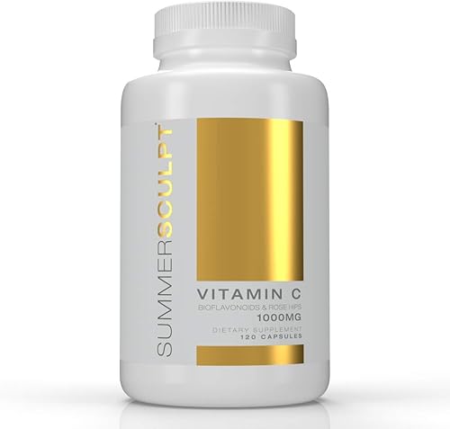 Vitamina C 1000 mg de apoyo inmunológico diario con Rose HIPS y bioflavonoides cítricos Piel y articulaciones saludables tamponadas sin OMG no