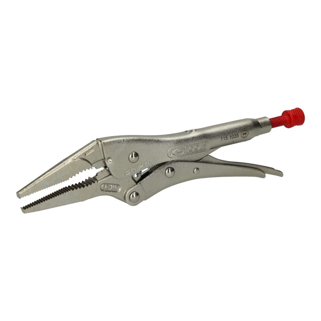KS Tools 115.1035 Pince étau à bec long 8'' 210 mm, 0-45 mm