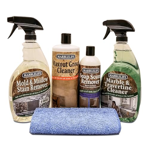 Marblelife Stone Shower Clean & Maintain Kit – (MTC-41150, MMSR-41190, SSR-41200, MAX-41300, MFT-55225)