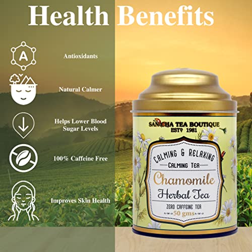 Image of Sancha Tea Boutique, Combo Pack, Chamomile Herbal (50g Loose Leaf) & Japanese Matcha Green Powder (Daily Matcha 50g), Caffeine Free Tisane + Antioxidant Rich Green