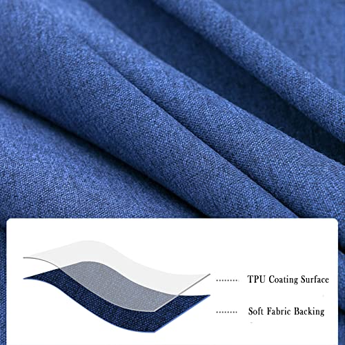 Image of Round Waterproof Tablecloth Spill-Proof and Stain Resistant Table Cloth Wrinkle Free Washable Decorative Fabric Table Cover for Kitchen, Dining, Parties, Buffet, Wedding(55 inch, Royal Blue)
