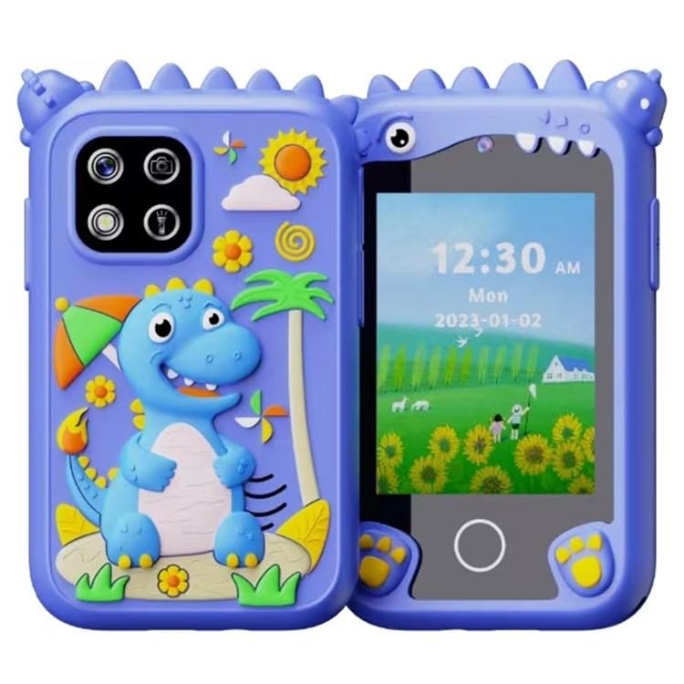 Phone Camera for Kids Screen Touch 512MB Memory Clock Torch 2.8″ IPS Screen Games Silicone Cover Digital Video Camera for Toddler Real Toy Camera for Kids Birthday Gift (Dinosaur Blue) Phone Camera for Kids Screen Touch 512MB Memory Clock Torch 2.8″ IPS Screen Games Silicone Cover Digital Video Camera for Toddler Real Toy Camera for Kids Birthday Gift (Dinosaur Blue)