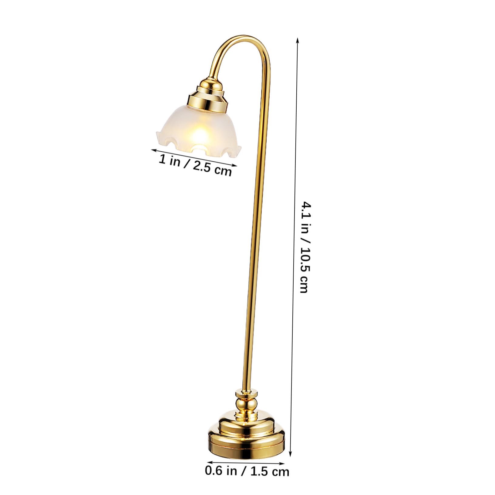 jojofuny Mini Lampe De Chevet pour Maison De Poupée Modèle De Décoration en Métal Doré avec Abat-Jour Blanc 4 Pouces Accessoire pour Mini Maisons Et Jeux Enfants