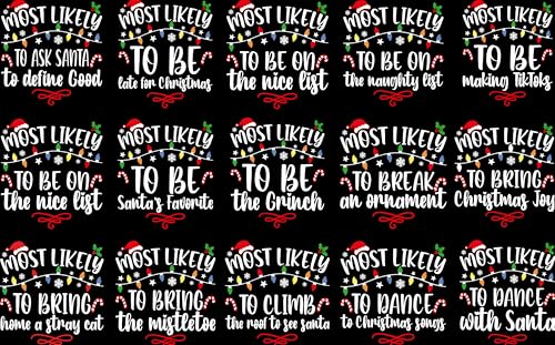 Most Likely to Christmas Sweatshirt for Family 36 Quotes Personalized Matching Christmas Pajamas Funny Christmas Sweater Custom Text Christmas PJs Couples Party Multicolor4