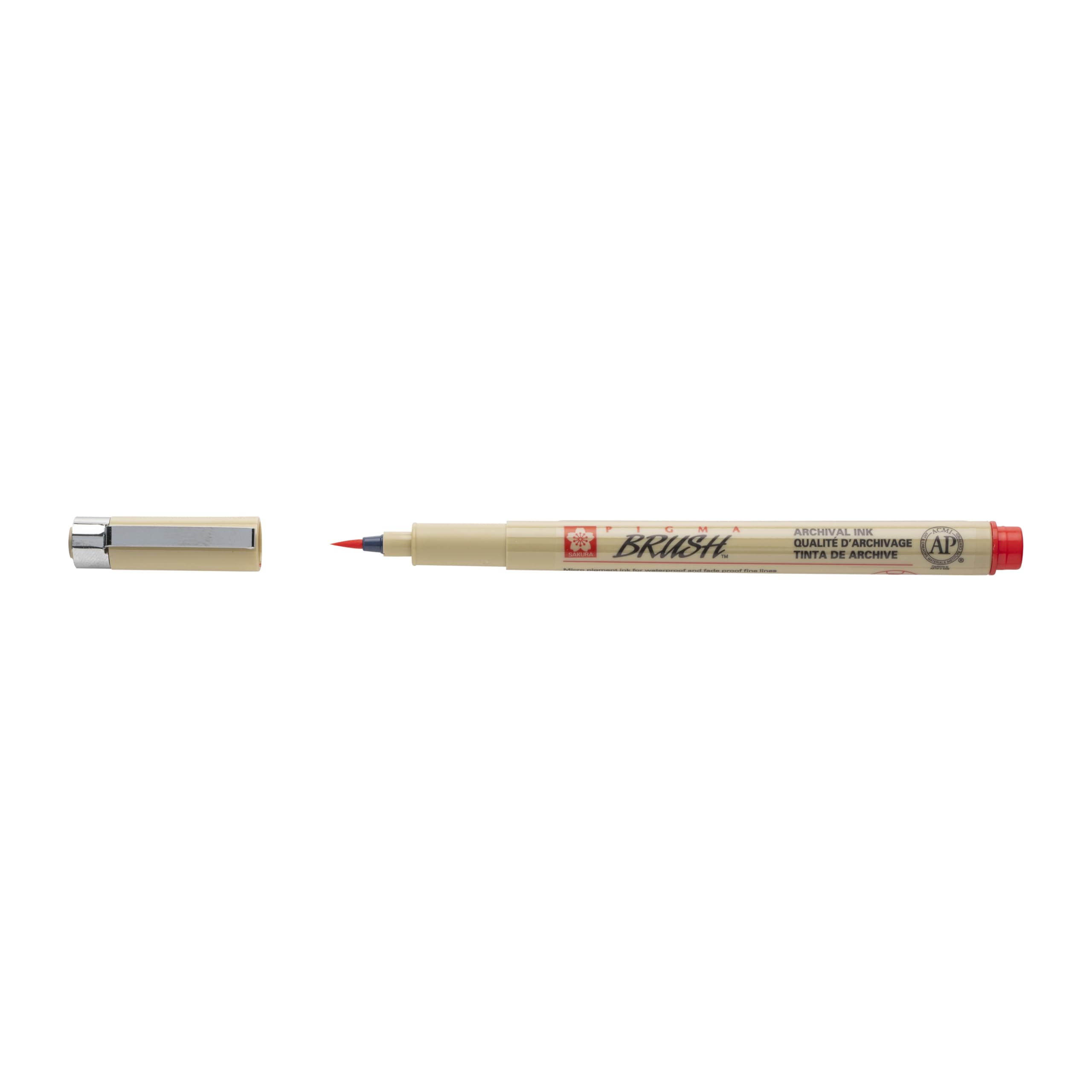 SAKURA Pigma Brush Pen - Red - Flexible Soft Tip for Hand Lettering & Calligraphy - Waterproof, Fade Resistant & Quick Drying Ink - Ideal for Illustrating & Decorative Applications