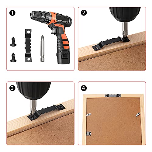YIXISI 85 PCS Sawtooth Picture Frame Hangers + 170 PCS Screws, Sawtooth Photo Frames Holder Double Hole - Image 3