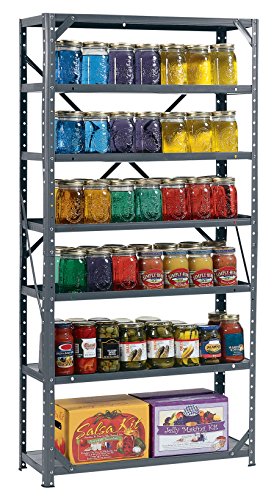 Edsal HC30127 Steel 7-Shelf Shelving Unit, 750 lb Capacity, 30" Width x 60" Height x 12" Depth