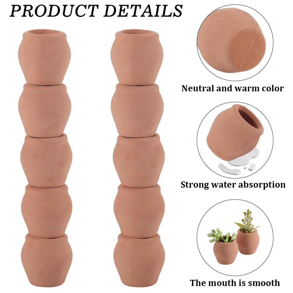 GORGECRAFT 10pz 2.4cm Mini Vasi di Terracotta Piccoli Vasi di Terracotta e Porcellana Ceramica Fioriera Giardino Fiore Terracotta Succulente Vivaio Cactus Barattoli Interni Esterni Casa Davanzale