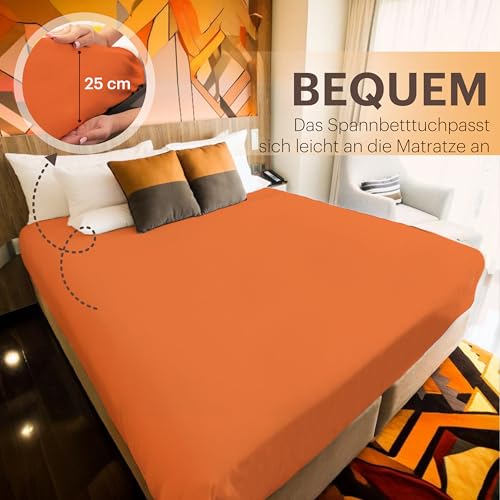 NatureMark Jersey Spannbettlaken, Spannbetttuch 100% Baumwolle in vielen Größen und Farben MARKENQUALITÄT ÖKOTEX Standard 100… – Ansicht 5